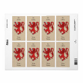 Lion Rampant Gules Bookplaat Etiket (Full Sheet)