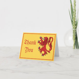 Lion Rampant Gules Hartelijk dank Bedankkaart