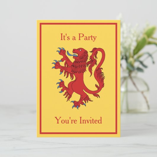 Lion Rampant Gules Kaart (Staand voorkant)