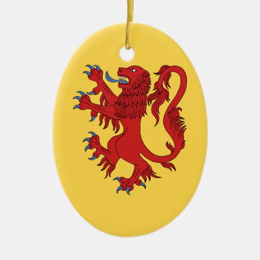 Lion Rampant Gules Keramisch Ornament (Voorkant)