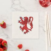 Lion Rampant Gules Servet (Insitu)