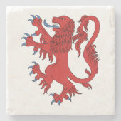 Lion Rampant Gules Stenen Onderzetter (Voorkant)