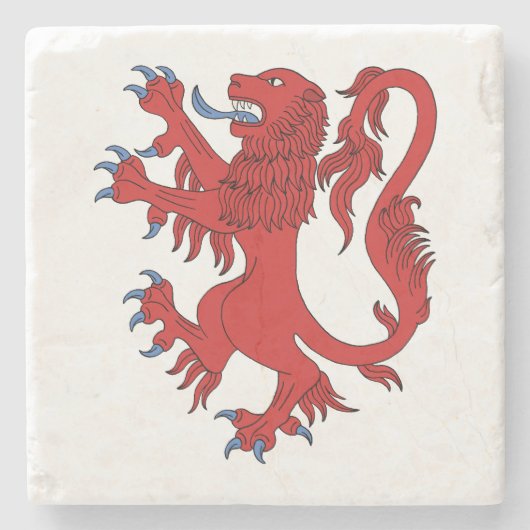 Lion Rampant Gules Stenen Onderzetter (Voorkant)