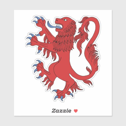 Lion Rampant Gules Sticker (Vel)