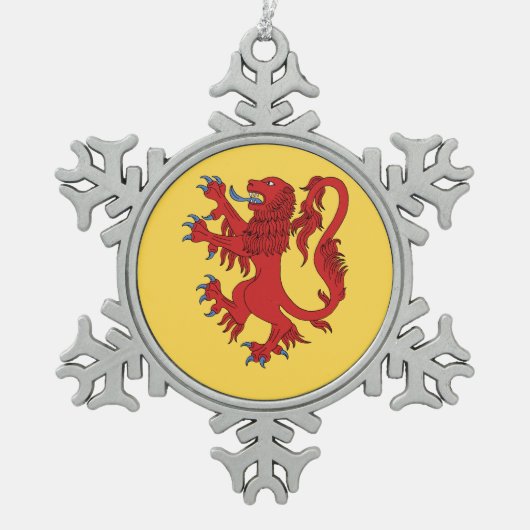Lion Rampant Gules Tin Sneeuwvlok Ornament (Voorkant)