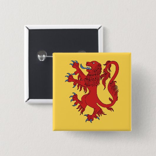 Lion Rampant Gules Vierkante Button 5,1 Cm (Voorkant /achterkant)