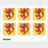 Lion Rampant Gules Vierkante Sticker (Vel)