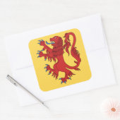 Lion Rampant Gules Vierkante Sticker (Envelop)