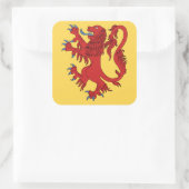 Lion Rampant Gules Vierkante Sticker (Tas)