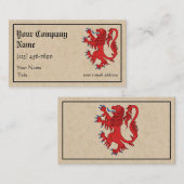 Lion Rampant Gules Visitekaartje (Voorkant / Achterkant)