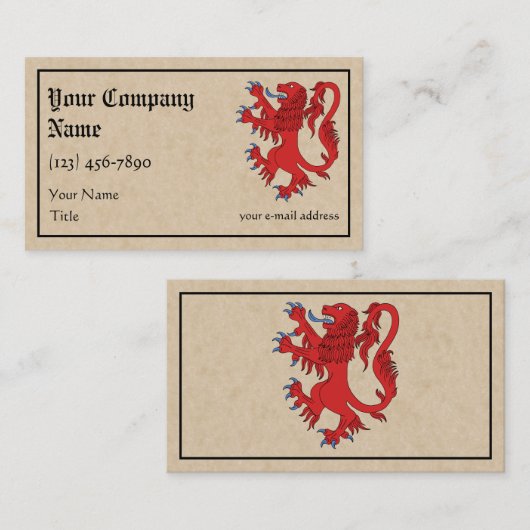 Lion Rampant Gules Visitekaartje (Voorkant / Achterkant)