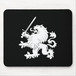 Lion Rampant met Sword Heraldry Mousepad Muismat