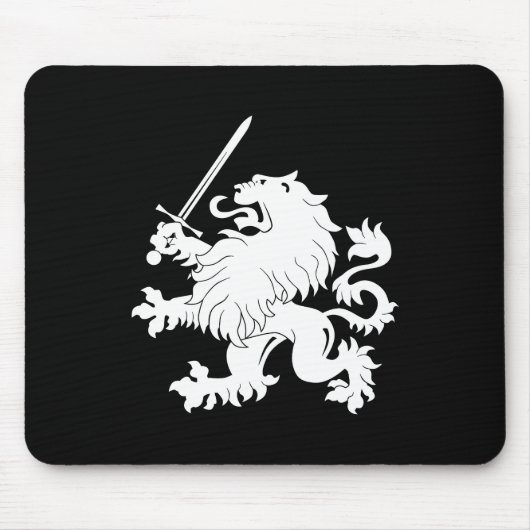 Lion Rampant met Sword Heraldry Mousepad Muismat (Voorkant)