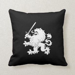 Lion Rampant met Sword Heraldry Sierkussen