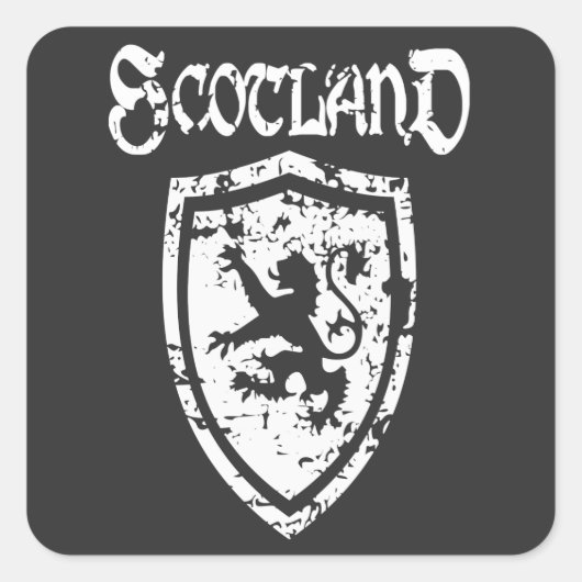 Lion Rampant of Scotland in Scottish shield Square Vierkante Sticker (Voorkant)