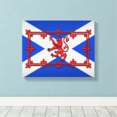 Lion Rampant op de Schotse vlag Canvas Afdruk (Insitu (Houten vloer))