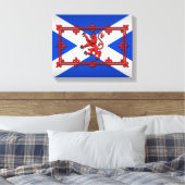 Lion Rampant op de Schotse vlag Canvas Afdruk (Insitu (Slaapkamer))