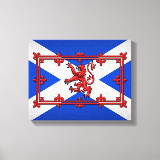 Lion Rampant op de Schotse vlag Canvas Afdruk (Voorkant)