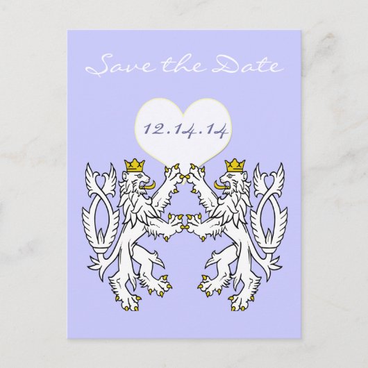 Lion Rampant Renaissance Wedding Aankondigingskaart (Voorkant)