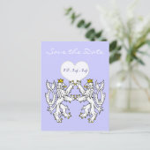 Lion Rampant Renaissance Wedding Aankondigingskaart (Staand voorkant)