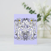Lion Rampant Renaissance Wedding Briefkaart (Staand voorkant)