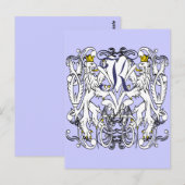 Lion Rampant Renaissance Wedding Briefkaart (Voorkant / Achterkant)