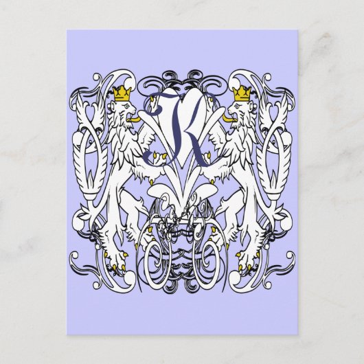 Lion Rampant Renaissance Wedding Briefkaart (Voorkant)