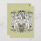 Lion Rampant Renaissance Wedding Briefkaart (Voorkant / Achterkant)