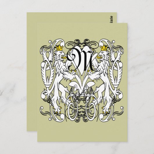 Lion Rampant Renaissance Wedding Briefkaart (Voorkant / Achterkant)