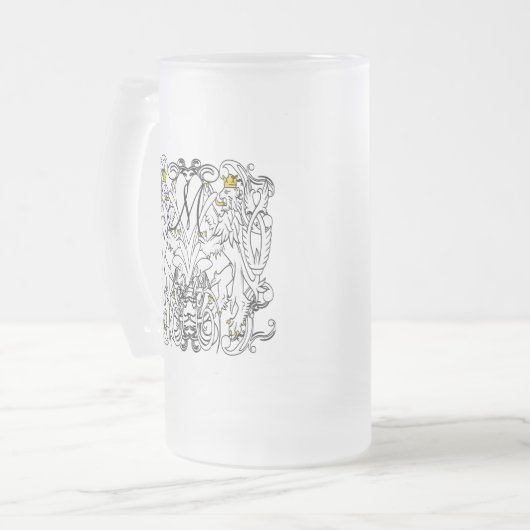 Lion Rampant Renaissance Wedding Matglas Bierpul (Voorkant links)