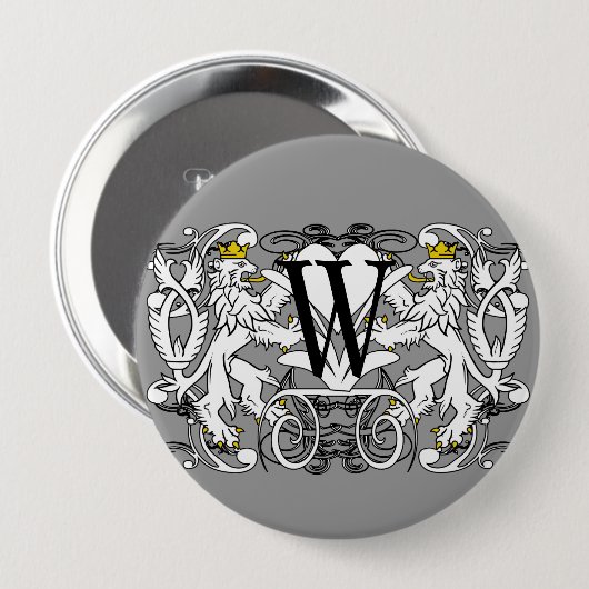 Lion Rampant Renaissance Wedding Ronde Button 4,0 Cm (Voorkant /achterkant)