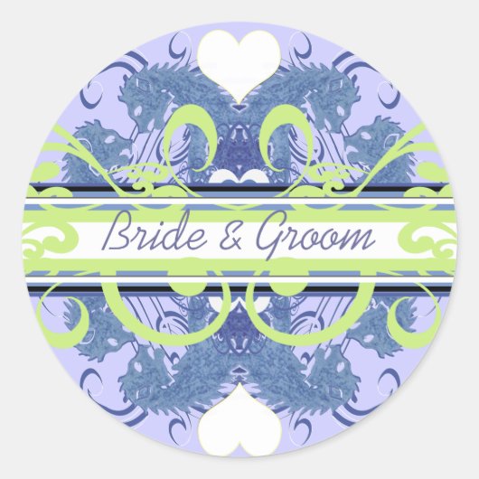 Lion Rampant Renaissance Wedding Ronde Sticker (Voorkant)