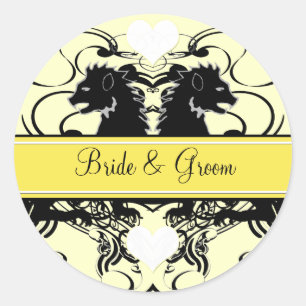 Lion Rampant Renaissance Wedding Ronde Sticker