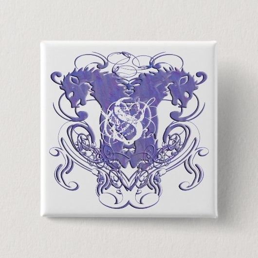 Lion Rampant Renaissance Wedding Vierkante Button 5,1 Cm (Voorkant)