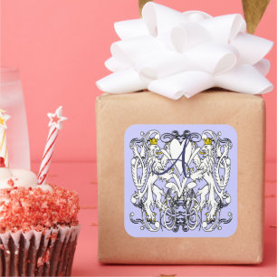 Lion Rampant Renaissance Wedding Vierkante Sticker