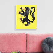 Lion Rampant Sable Canvas Afdruk (Insitu (Woonkamer))