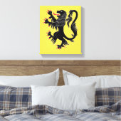 Lion Rampant Sable Canvas Afdruk (Insitu (Slaapkamer))