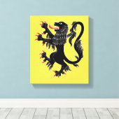 Lion Rampant Sable Canvas Afdruk (Insitu (Houten vloer))