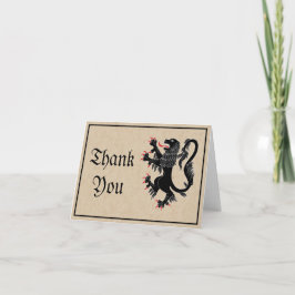 Lion Rampant Sable Hartelijk dank Bedankkaart