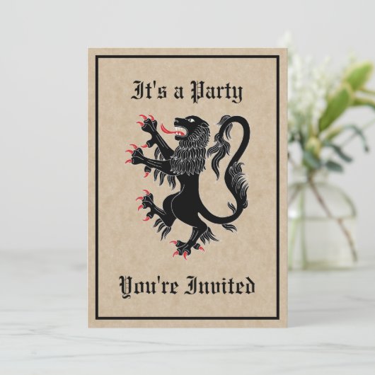 Lion Rampant Sable Kaart (Staand voorkant)