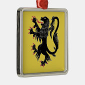 Lion Rampant Sable Metalen Ornament (Rechts)