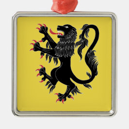 Lion Rampant Sable Metalen Ornament