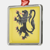 Lion Rampant Sable Metalen Ornament (Links)