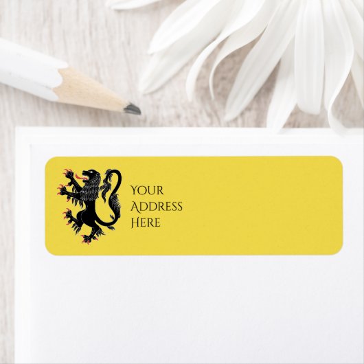 Lion Rampant Sable Return Address Label (Insitu)