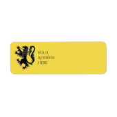 Lion Rampant Sable Return Address Label (Voorkant)
