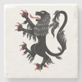 Lion Rampant Sable Stenen Onderzetter (Voorkant)