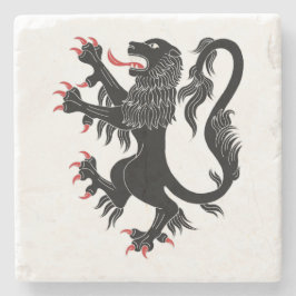 Lion Rampant Sable Stenen Onderzetter