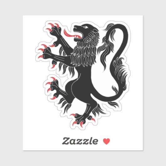 Lion Rampant Sable Sticker (Vel)