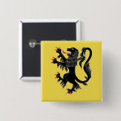 Lion Rampant Sable Vierkante Button 5,1 Cm (Voorkant /achterkant)