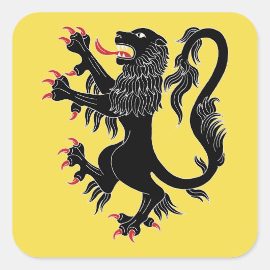 Lion Rampant Sable Vierkante Sticker (Voorkant)